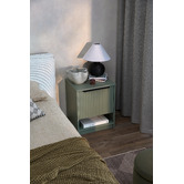 Timberline Somnus 2 Drawers Bedside Table with Black Handle