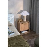 Timberline Somnus 2 Drawers Bedside Table with Brushed Gold Handle