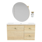 Timberline Florida Ensuite 800mm Wall Hung Vanity Package with Round Shaving Cabinet