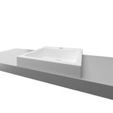 Timberline Cove 460mm Gloss White Square Semi-inset Basin