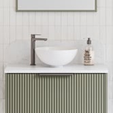 Timberline Rose 320mm Gloss White Round Ceramic Above Counter Basin