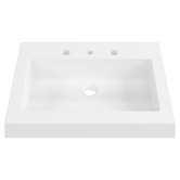 Timberline Accessible Essential 600mm Gloss White Rectangular Composite Wall Hung Basin
