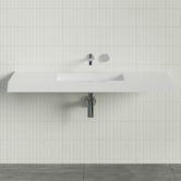 Timberline Accessible Essential 1200mm Gloss White Rectangular Composite Wall Hung Basin