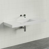 Timberline Accessible Essential 1200mm Gloss White Rectangular Composite Wall Hung Basin
