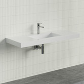 Timberline Accessible Essential 1200mm Gloss White Rectangular Composite Wall Hung Basin