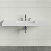Timberline Accessible Essential 1200mm Gloss White Rectangular Composite Wall Hung Basin