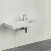 Timberline Accessible Essential 1200mm Gloss White Rectangular Composite Wall Hung Basin