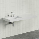 Timberline Accessible Essential 1200mm Gloss White Composite Wall Hung Basin