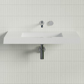 Timberline Accessible Essential 900mm Gloss White Rectangular Composite Wall Hung Basin