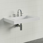 Timberline Accessible Essential 750mm Gloss White Rectangular Composite Wall Hung Basin