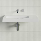 Timberline Accessible Essential 750mm Gloss White Composite Wall Hung Basin