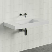 Timberline Accessible Essential 900mm Gloss White Rectangular Composite Wall Hung Basin