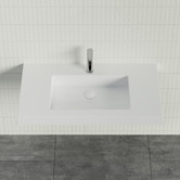 Timberline Accessible Essential 900mm Gloss White Rectangular Composite Wall Hung Basin