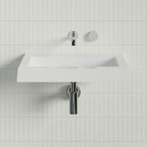 Timberline Accessible Essential 600mm Gloss White Rectangular Composite Wall Hung Basin