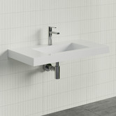 Timberline Accessible Essential 900mm Gloss White Rectangular Composite Wall Hung Basin