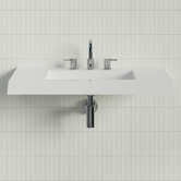 Timberline Accessible Essential 900mm Gloss White Rectangular Composite Wall Hung Basin