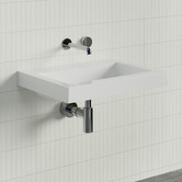 Timberline Accessible Essential 600mm Gloss White Rectangular Composite Wall Hung Basin
