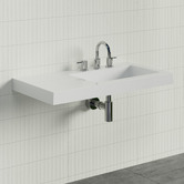 Timberline Accessible Essential 900mm Gloss White Composite Wall Hung Basin