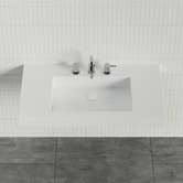 Timberline Accessible Essential 900mm Gloss White Rectangular Composite Wall Hung Basin