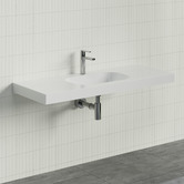Timberline Accessible Stadium 1200mm Gloss White Composite Wall Hung Basin