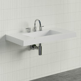 Timberline Accessible Essential 900mm Gloss White Rectangular Composite Wall Hung Basin
