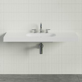 Timberline Accessible Stadium 1200mm Gloss White Composite Wall Hung Basin