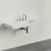 Timberline Accessible Stadium 1200mm Gloss White Composite Wall Hung Basin