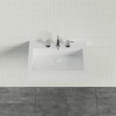 Timberline Accessible Essential 600mm Gloss White Rectangular Composite Wall Hung Basin