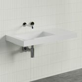 Timberline Accessible Essential 900mm Gloss White Composite Wall Hung Basin
