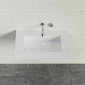 Timberline Accessible Essential 750mm Gloss White Rectangular Composite Wall Hung Basin