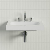Timberline Accessible Stadium 600mm Gloss White Composite Wall Hung Basin