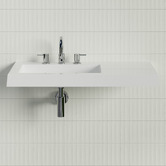 Timberline Accessible Essential 900mm Gloss White Composite Wall Hung Basin