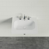 Timberline Accessible Stadium 600mm Gloss White Composite Wall Hung Basin