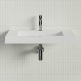 Timberline Accessible Essential 750mm Gloss White Rectangular Composite Wall Hung Basin