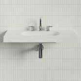 Timberline Accessible Stadium 900mm Gloss White Composite Wall Hung Basin