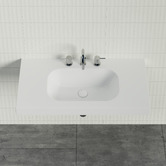 Timberline Accessible Stadium 900mm Gloss White Composite Wall Hung Basin
