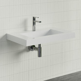 Timberline Accessible Essential 750mm Gloss White Rectangular Composite Wall Hung Basin