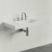 Timberline Accessible Stadium 900mm Gloss White Composite Wall Hung Basin