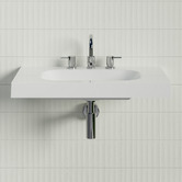Timberline Accessible Stadium 750mm Gloss White Composite Wall Hung Basin