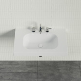 Timberline Accessible Stadium 750mm Gloss White Composite Wall Hung Basin