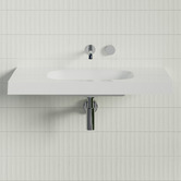 Timberline Accessible Stadium 900mm Gloss White Composite Wall Hung Basin