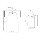 Timberline Accessible Essential 1200mm Gloss White Rectangular Composite Wall Hung Basin