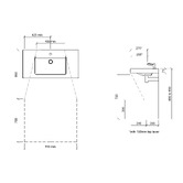 Timberline Accessible Essential 900mm Gloss White Rectangular Composite Wall Hung Basin