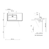 Timberline Accessible Essential 900mm Gloss White Composite Wall Hung Basin