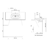 Timberline Accessible Stadium 1200mm Gloss White Composite Wall Hung Basin