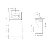 Timberline Accessible Stadium 750mm Gloss White Composite Wall Hung Basin