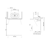 Timberline Accessible Stadium 900mm Gloss White Composite Wall Hung Basin