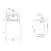 Timberline Accessible Essential 750mm Gloss White Rectangular Composite Wall Hung Basin