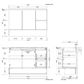 Timberline Elemental 1200mm Freestanding Single Vanity with Removable Kickboard