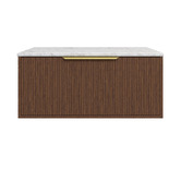 Timberline Elwood Dockland 900mm Carrara Wall Hung Single Vanity Unit